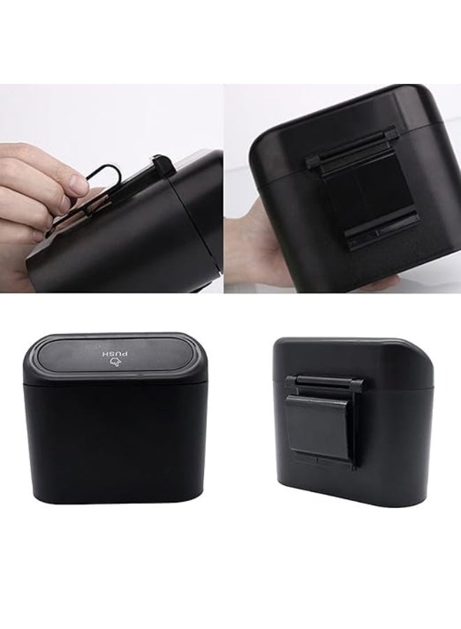 Car trash can with lid - Universal small leakproof trash can with 20 trash bags, organizer for storing accessories, front and back seat of car, office, bedroom and home (black) - Image 3